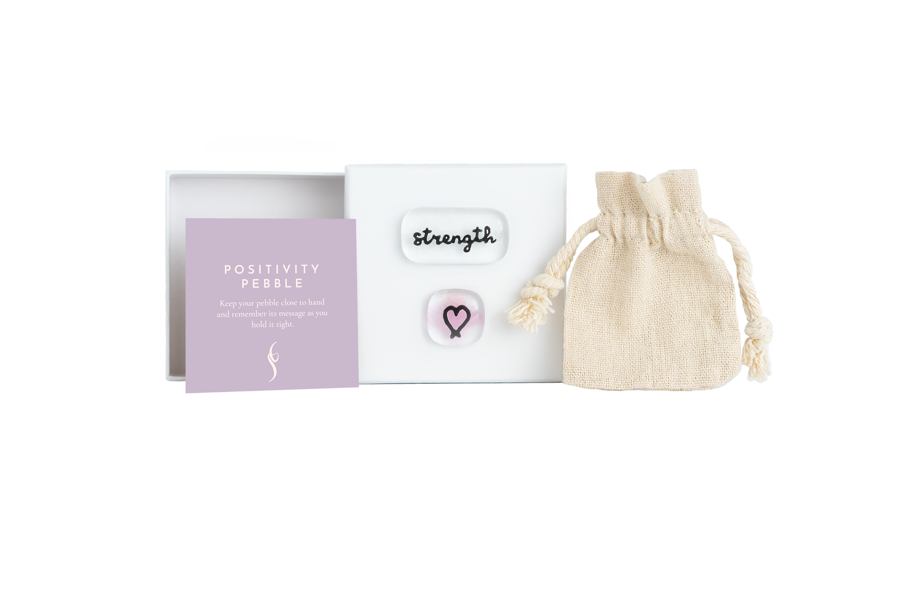 Salvia Glass - Wholesale Keepsake Coin/Token - Strength Positivity Pebble set -  fused glass pocket pebbles2