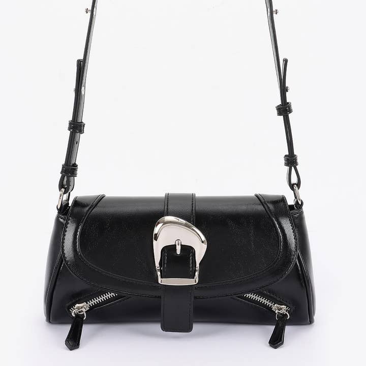 3AM BY H&D ACCESSORIES - Wholesale Crossbody Bag - Women's - Faux Leather Metal Buckle flap Bag