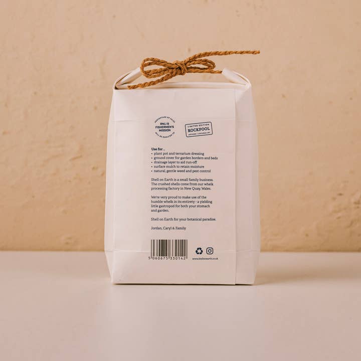 Shell on Earth – wholesale Planting/potting soil – Crushed Whelk Shells - Rockpool Limited Edition Bag 2