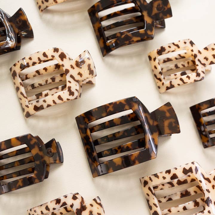 VIAI Beauty - Vente Pince à cheveux – femme - Pince à cheveux carrée plate moyenne écaille blonde3