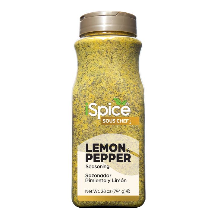 iSpice - Wholesale Dried Spice Mix - iSpice | Lemon Pepper Seasoning | 28 oz | Food Service | Mixed Spices & Seasonings | Kosher2