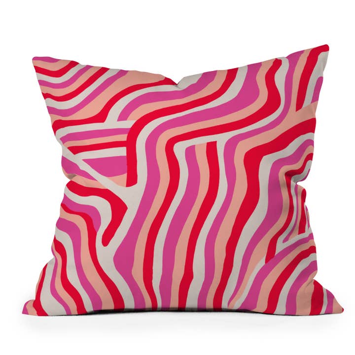 Deny Designs - Wholesale Throw/Decorative Pillow - SunshineCanteen pink zebra stripes Throw Pillow