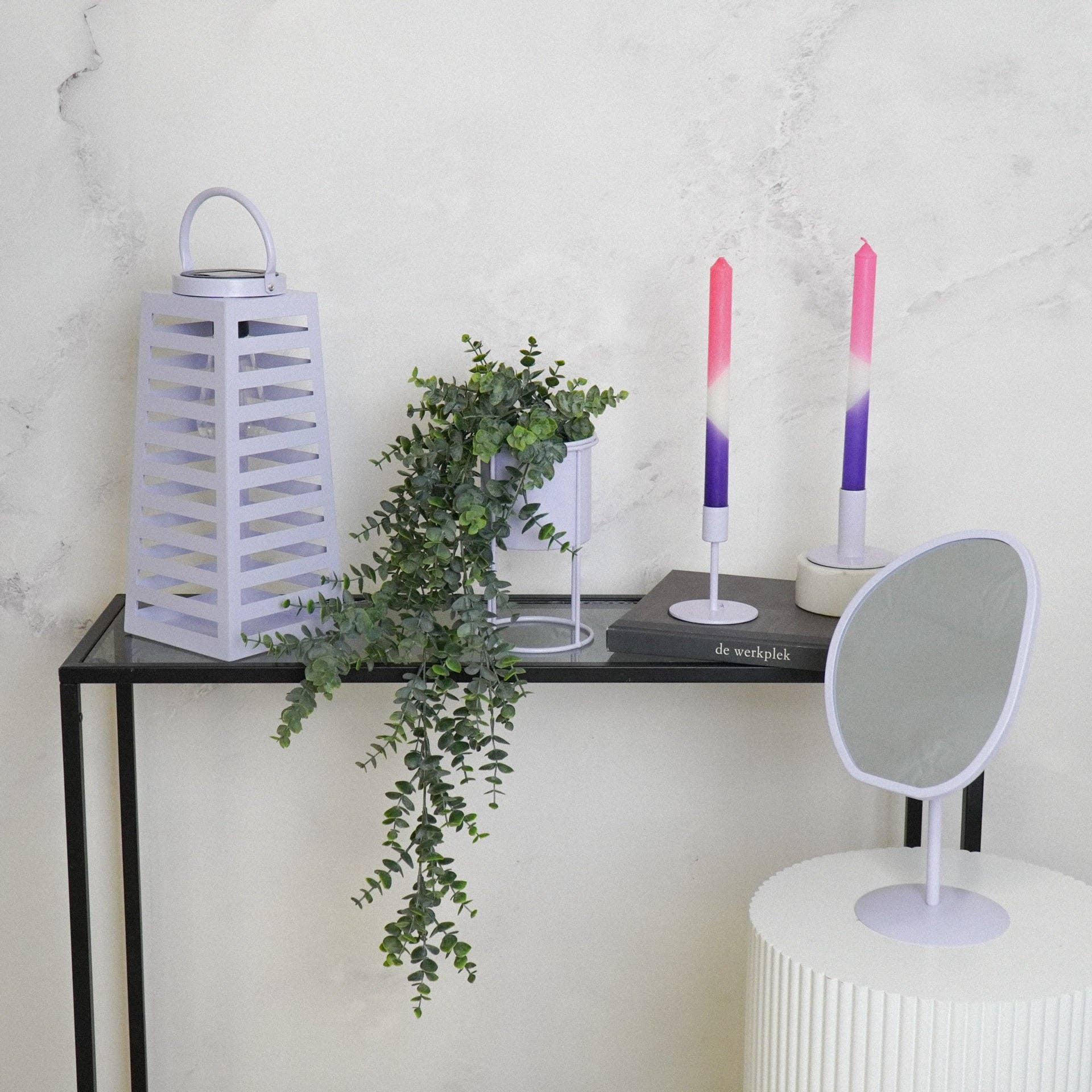 Housevitamin bv - Wholesale Lantern - Lamp- Lantern - Solar - Metal - Lila - 14x32,5cm5