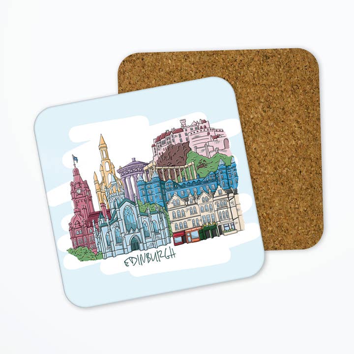 Edinburgh Skyline Coaster for wholesale by Moo & Snip