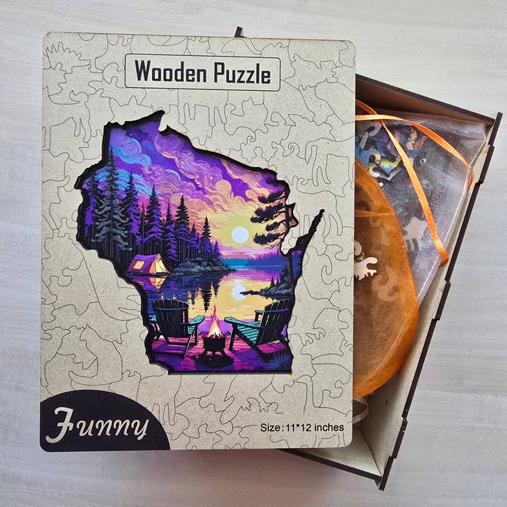 Art Factory LLC - Wholesale Puzzle - Adult - Wisconsin state wooden puzzle6