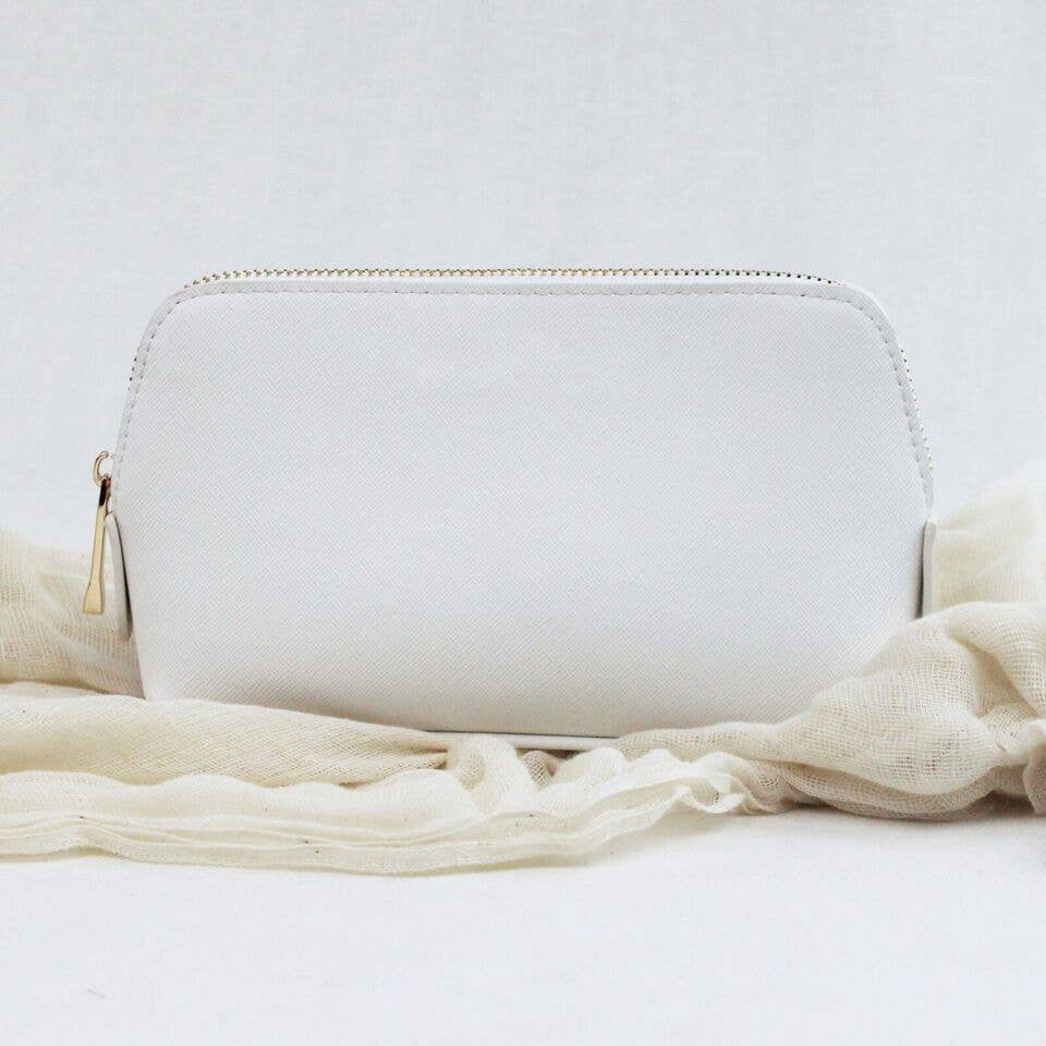 eBuyGB Craft Blanks – wholesale Make-up/cosmetic bag – Medium Saffiano Fine PU Leather Zipped Cosmetic Makeup Bag6