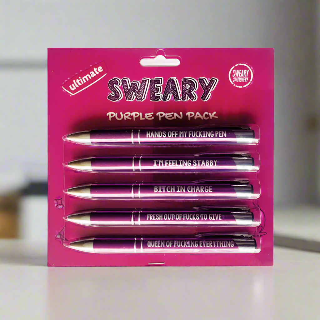 Disrupted Industries – Großhandel Stift – The Ultimate Sweary Pen Pack lila1