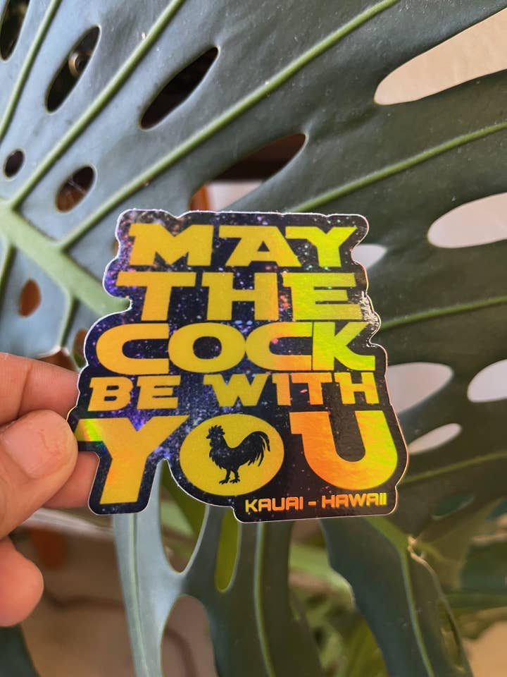 Che il Gallo sia con te / Gallo di Kauai Hawaii per la vendita all'ingrosso da parte di Island Stickers & More / Yuriko J. Design