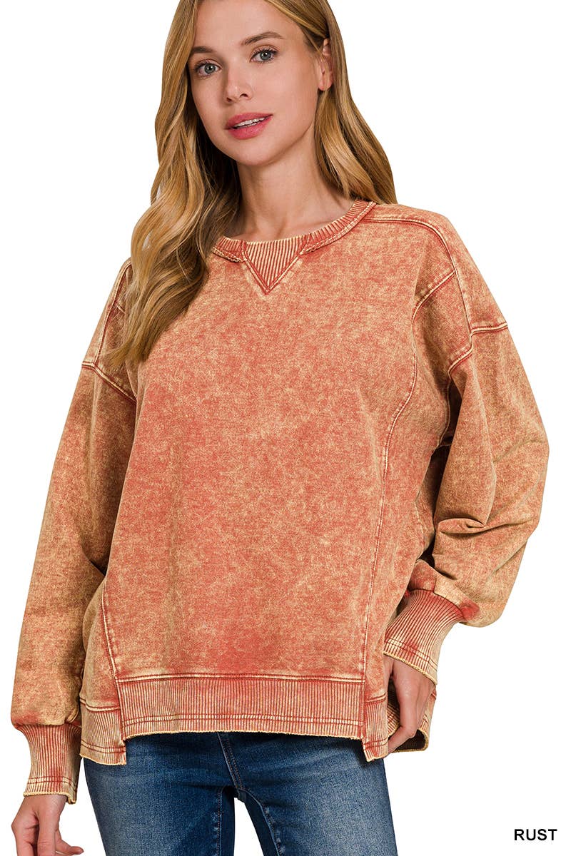 42POPS - Venta al por mayor Sudadera - Mujer - ",..SUDADERA DE FELPA FRANCESA LAVADA CON ÁCIDO Y BORDE SIN REMATAR8