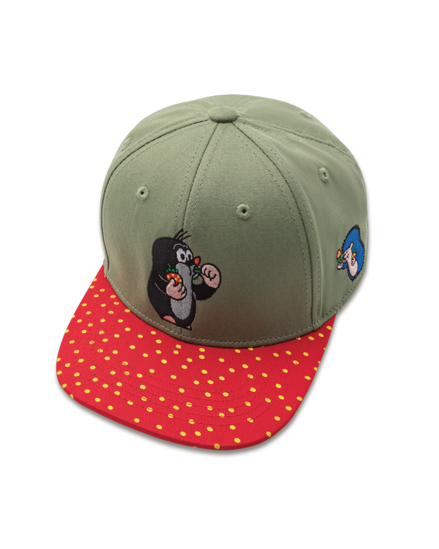 koaa – Großhandel Basecap – Kinder – koaa – Der kleine Maulwurf "Erdbeere" – Snapback green/red3