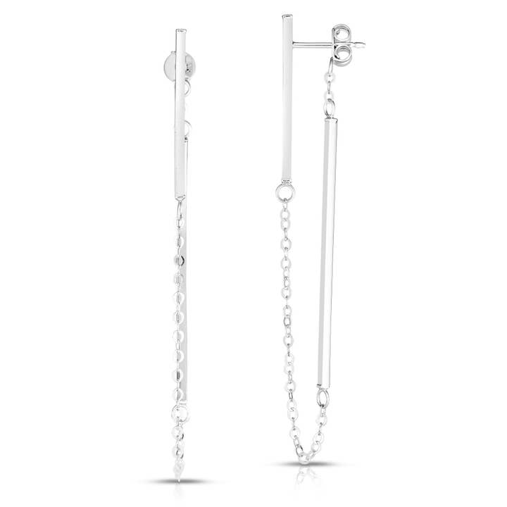 14kt gouden witte afwerking oorbel met pushback sluiting voor wholesale door The Diamond Deal