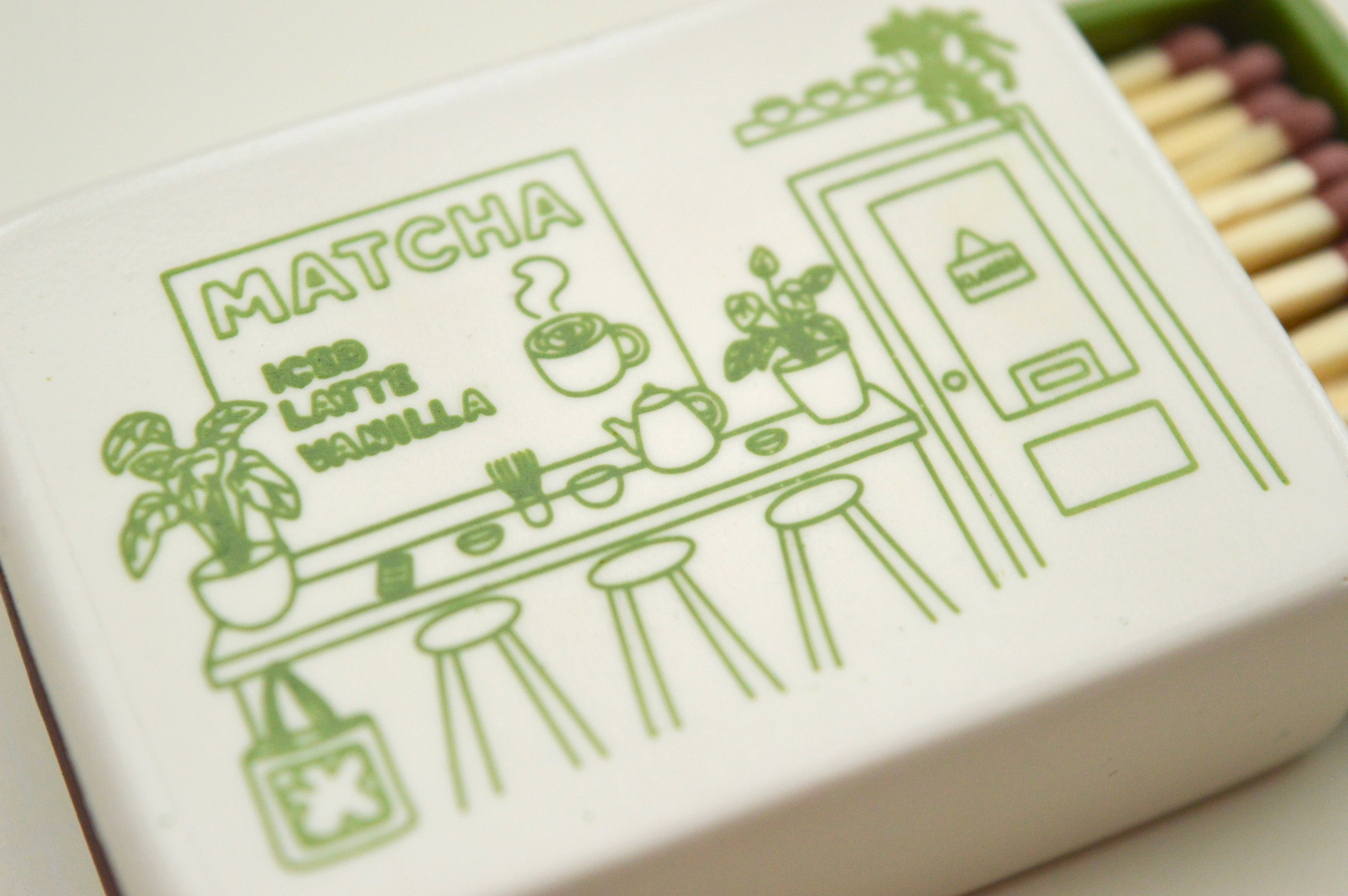 Jake Thomas Parker – wholesale Match holder – Handmade Matchbox with Green Matcha Illustration2
