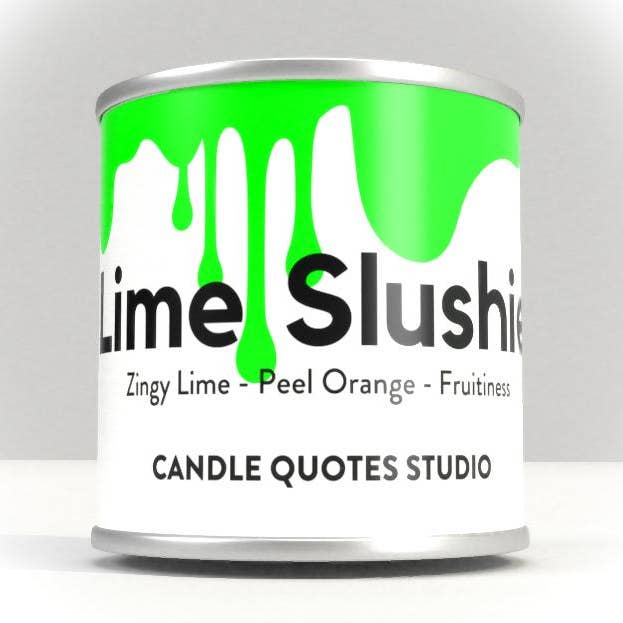 Vela perfumada de lata de madera de limo Slushie para venta al por mayor de Candle Quotes Studio
