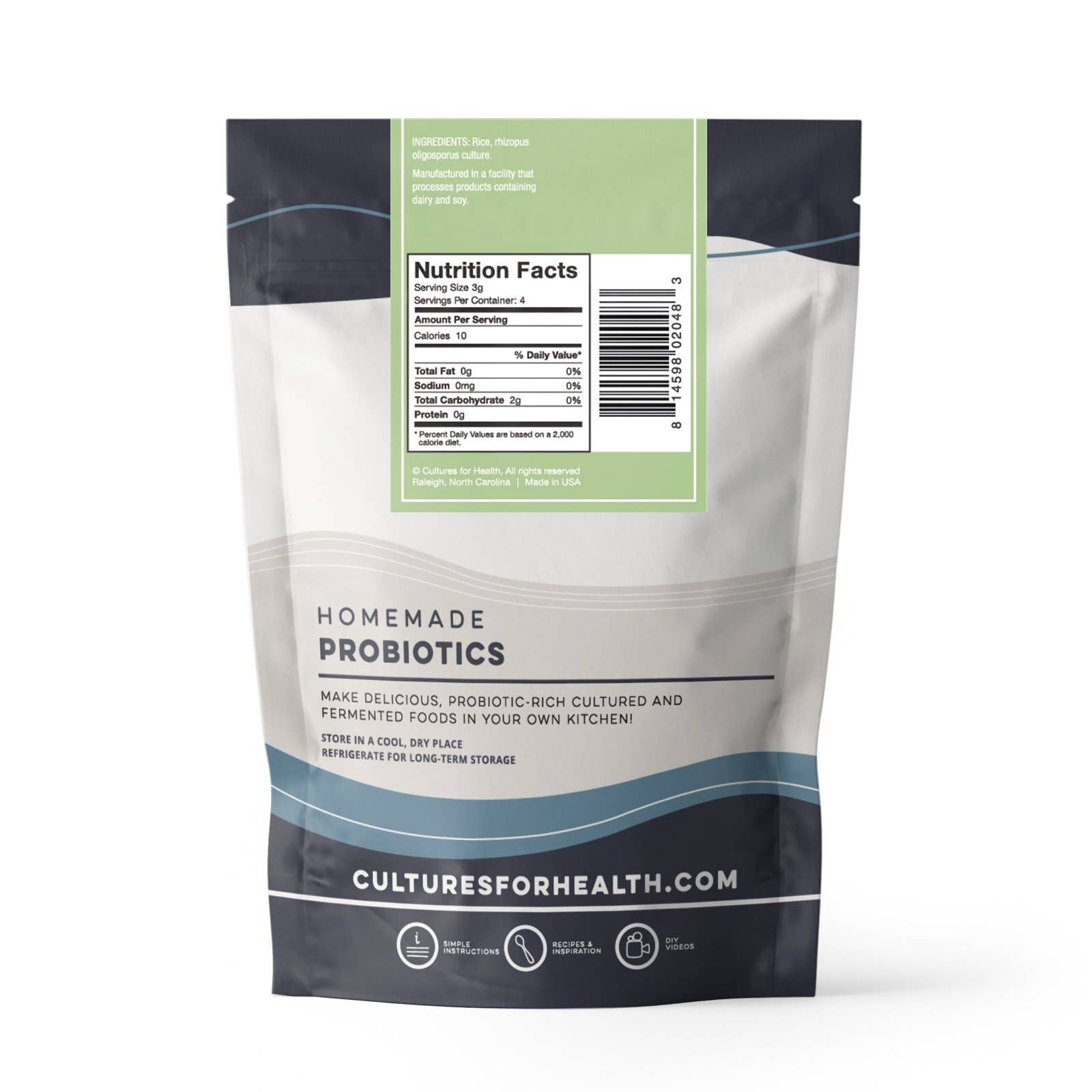 Cultures for Health - Wholesale DIY Food Kit - Soy Free Tempeh Starter Culture (8 Count Case Pack)1