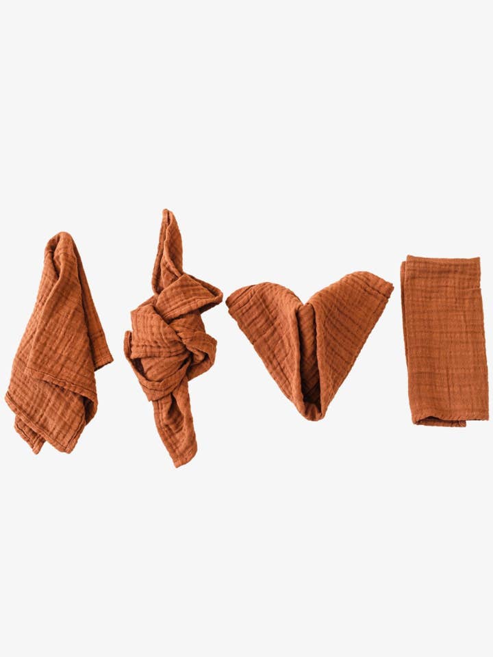 Organic Cotton Napkins – Burnt Sienna (Set of 4) for wholesale by borrowed BLU