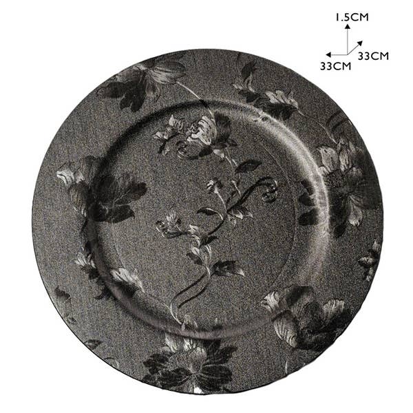 LA RUTA DE LAS IMPORTACIONES SL - Wholesale Decorative Tray - 21. Christmas Tray 2 Colors With Pattern 33*33*1.5Cm 24/Box0