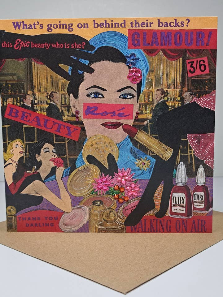 Rose greetings card for wholesale by Elizabeth Bessant