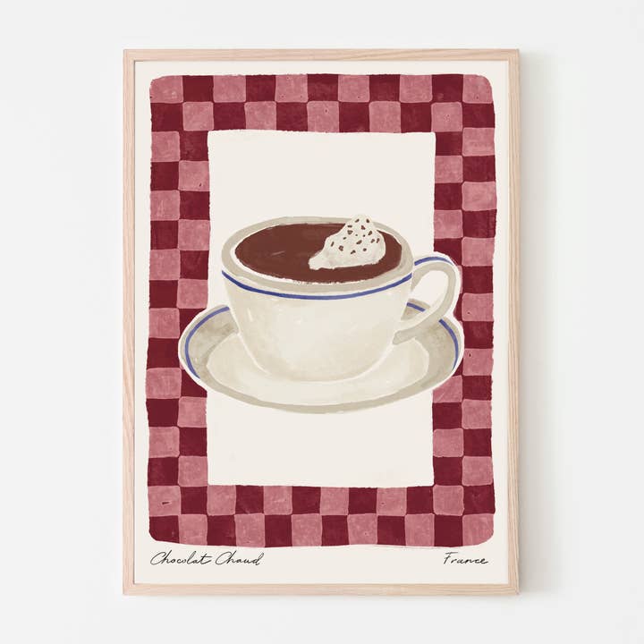 French Hot Chocolate Kitchen Wall Art Print for wholesale by P's Emporium