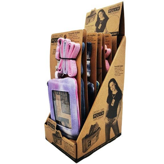 Novelty Brands - Wholesale Retailer Display - Accessories - Credit Card Pouch Lanyard Tie Dye Assortment - 6/Display2