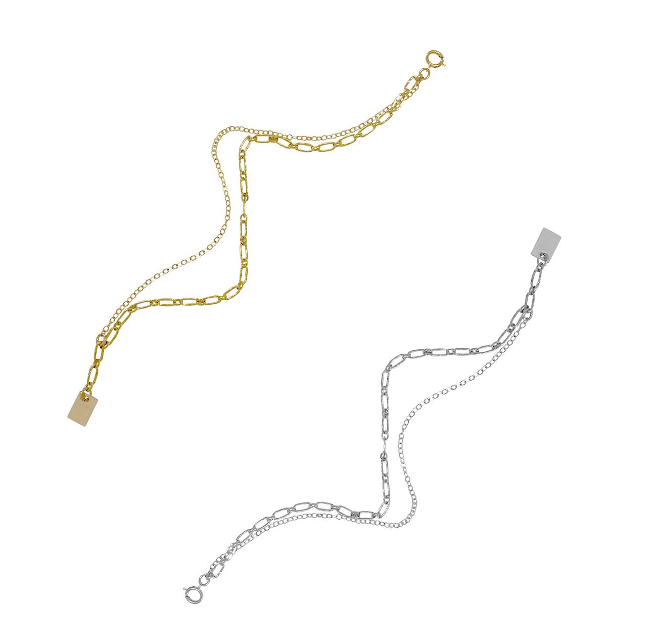 Misuzi - Wholesale Link & chain bracelet - Maple Double Chain Bracelet - Gold, Silver >>