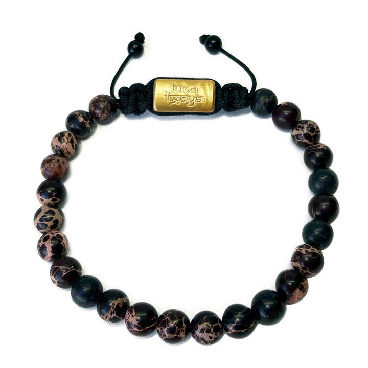 Jaspe sedimento marino negro y rosa 6 mm para venta al por mayor de Luna Ligaya