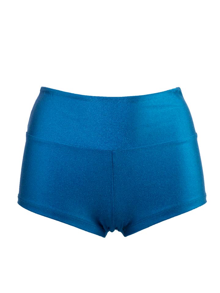 Athletische Shorts Scrunch Butt / HOCH TAILLIERTE SHORTS GERAFFT TEAL für den Großhandel von EXES LINGERIE