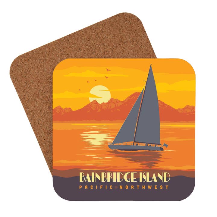 Pacific North West Bainbridge Island Sailing Coaster for wholesale by Tourist Courts