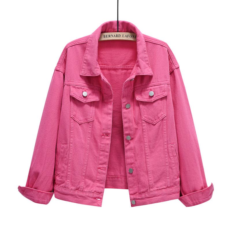 Lily Clothing - Wholesale Denim Jacket - Women's - Solid color slim cropped denim jacket casual jacket14