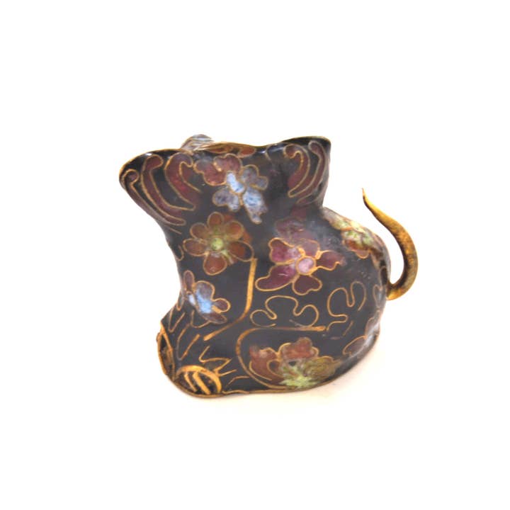 Ciel Collectables - Wholesale Decorative Figurine - Vintage Cloisonne Pig Figurine. Handmade with Floral Design11