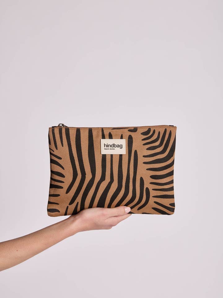 Ema Zebra Cinnamon Pouch for wholesale by Hindbag