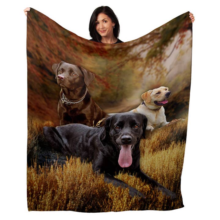 50 ”x 60" Labrador Retriever plysch Minky Filt för wholesale av Artopia