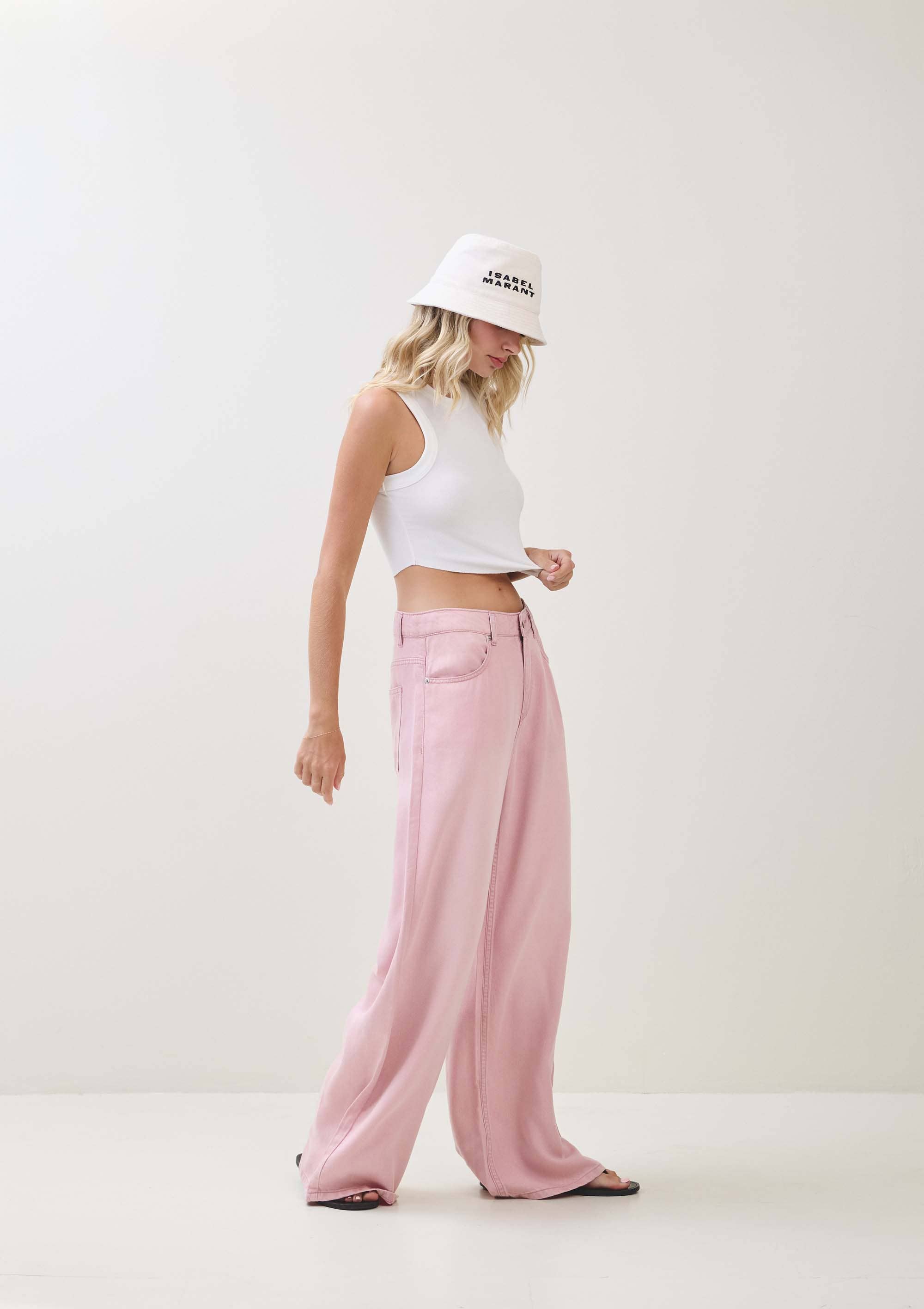 Lyserød TENCEL BUKSER S80598 for engroshandel på Faire8