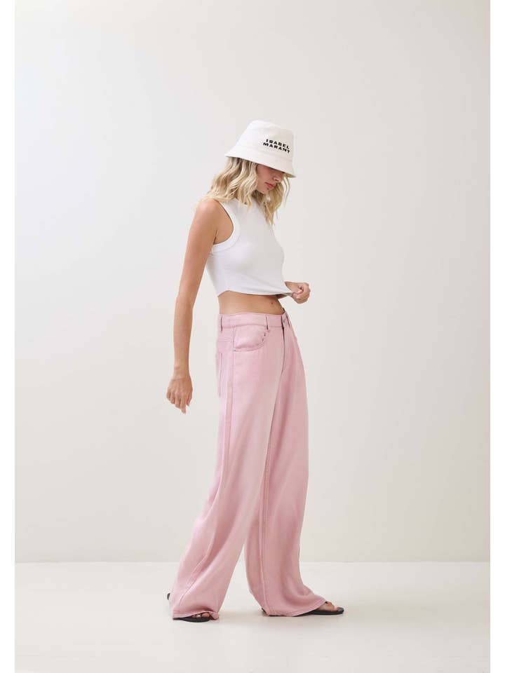 Lyserød TENCEL BUKSER S80598 for engroshandel på Faire8