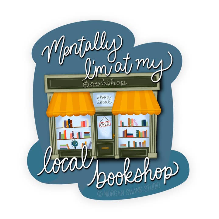 Librairie locale | Autocollant Amoureux des livres pour la vente par Morgan Swank Studio
