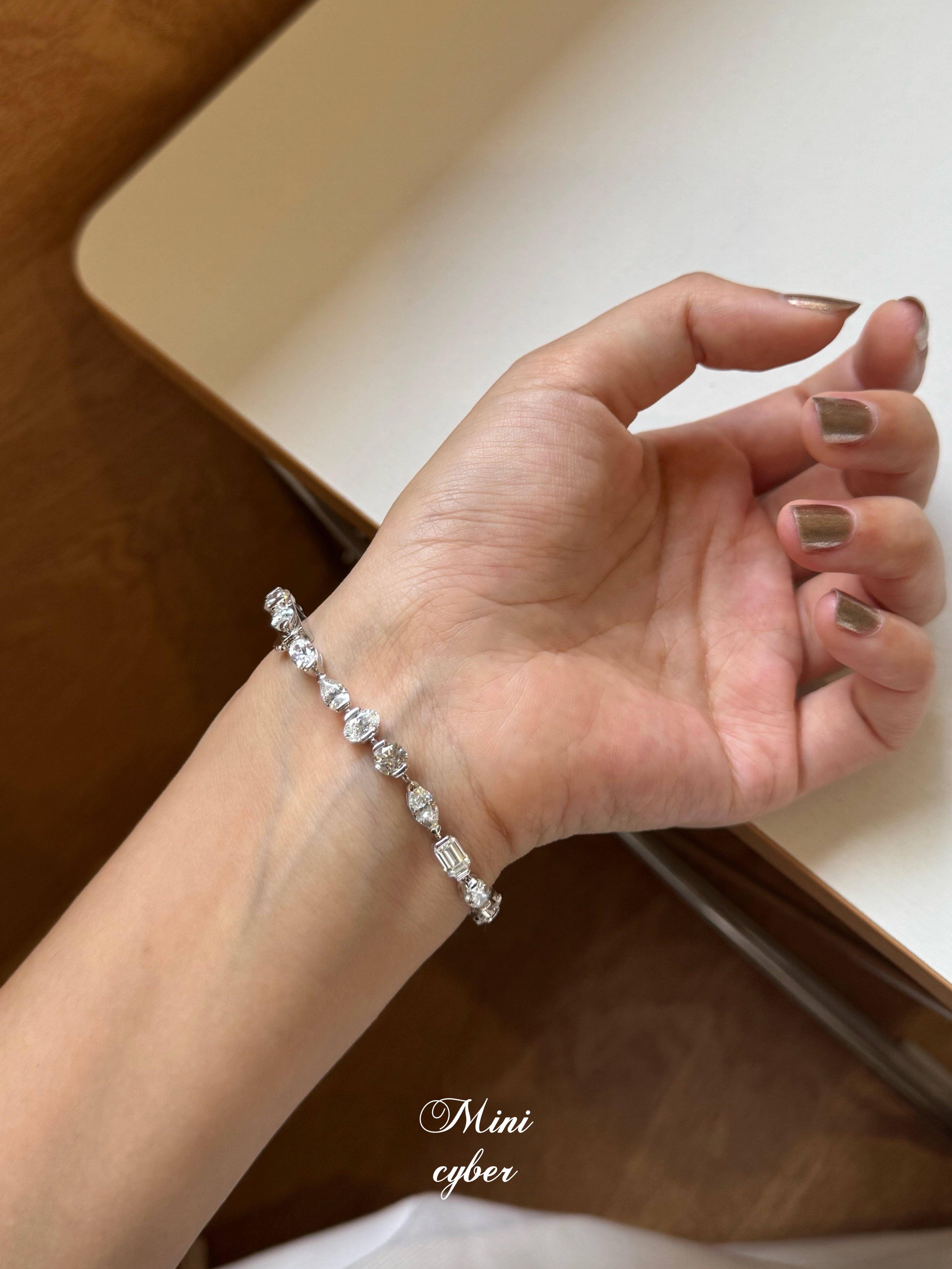 MINICYBER STUDIO - Wholesale Tennis Bracelet - Asymmetric Full Diamond Tennis Bracelet3