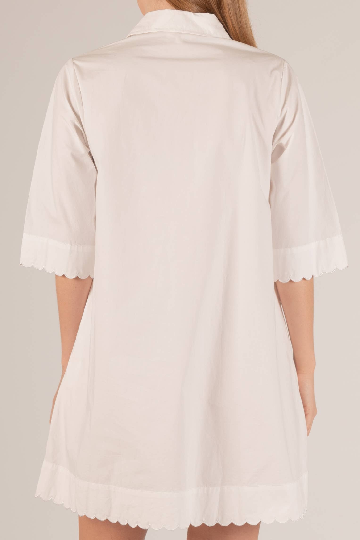 Before You Collection - Wholesale Dress - Women's - Poplin Scalloped Hem Button Up Shirt Dress15