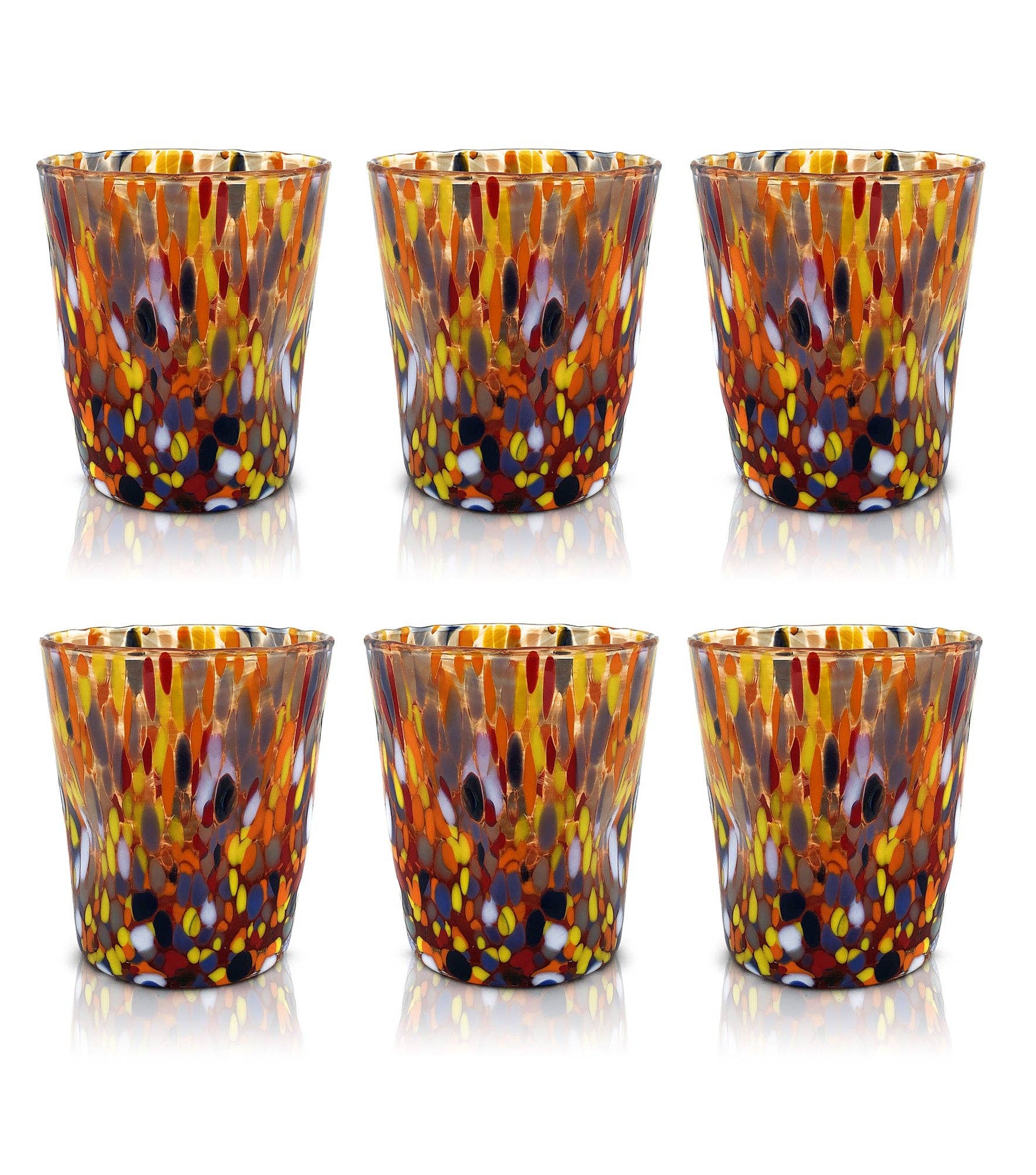 Mazzega Art & Design – wholesale Dricksglas och koppar – Färgade glas, ”The Colors of Murano” tumlar, modell Classic7
