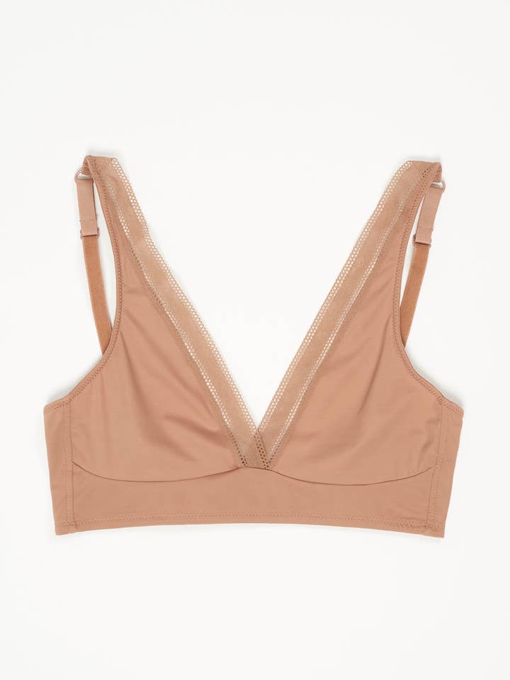 Soutien-gorge plongeant à armatures souples Nano | Bronze pour la vente par Else Lingerie