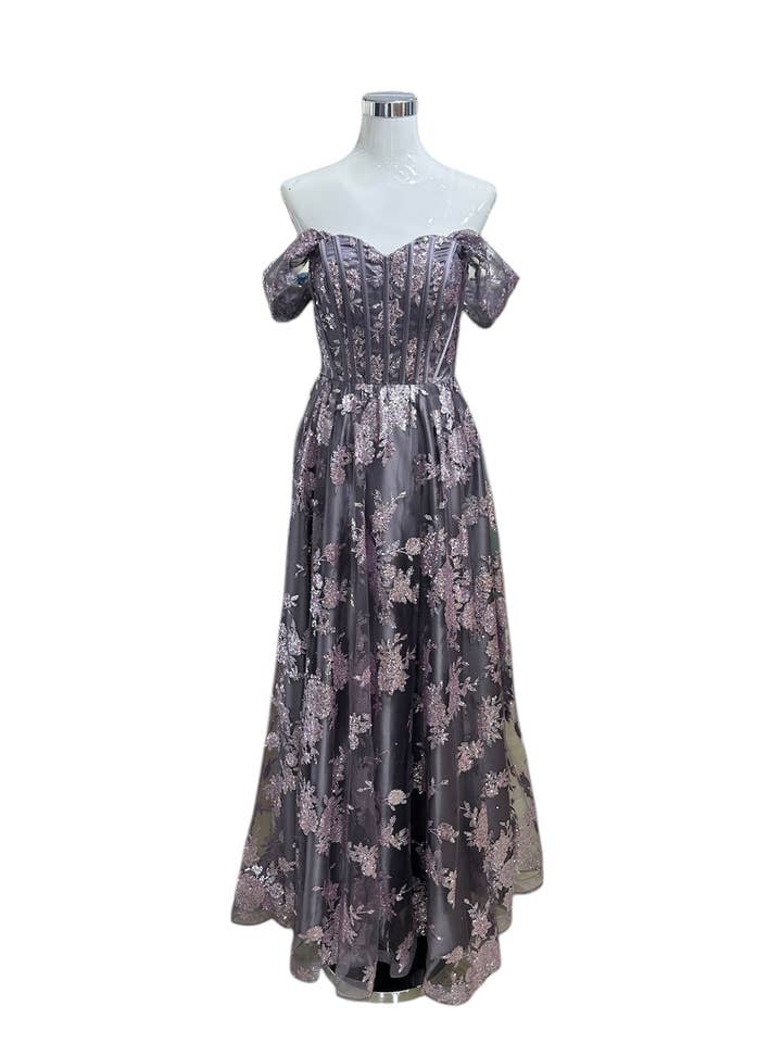 Robe de soirée longue pailletée Violet pour la vente par Les Voiliers