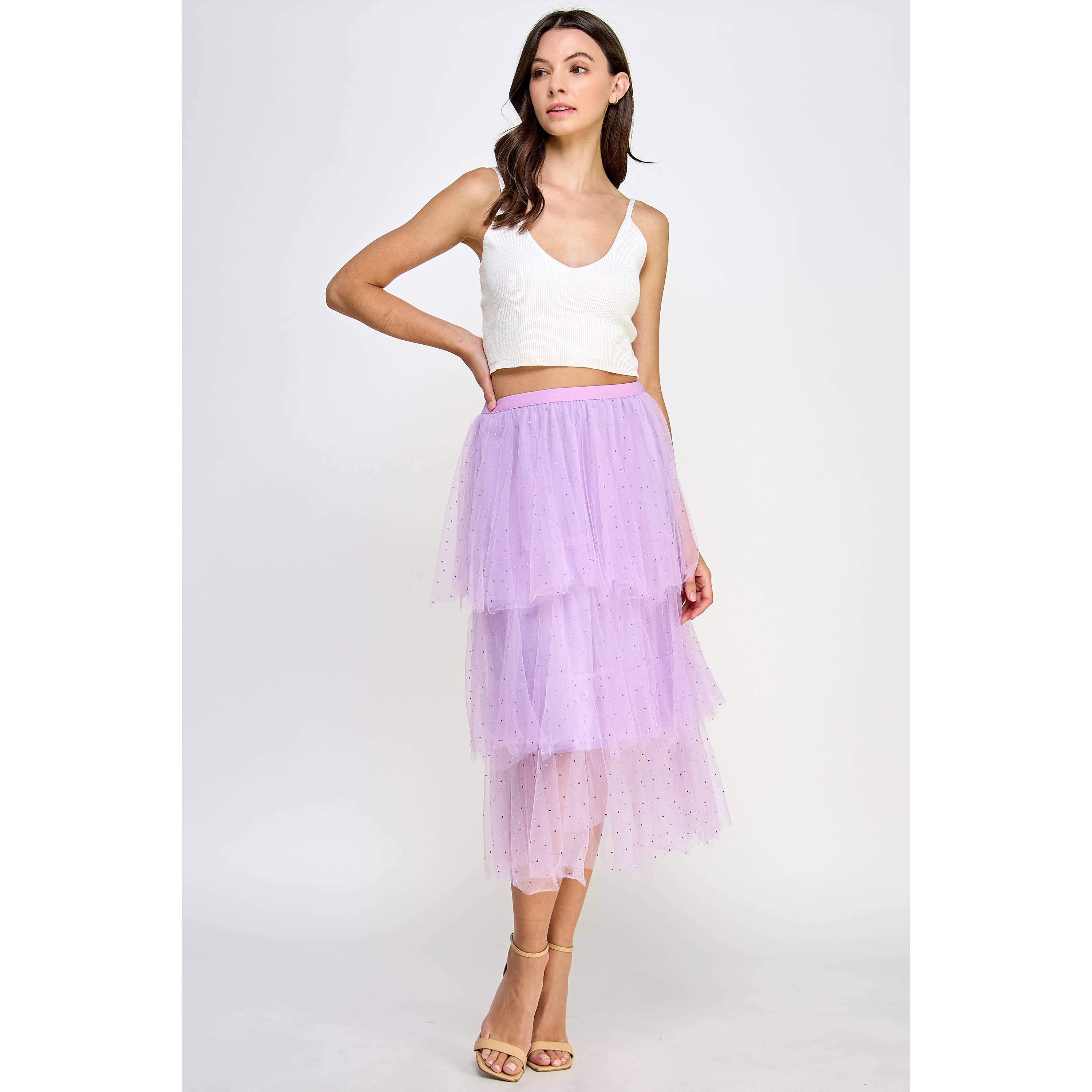 Strut & Bolt - Wholesale Rok - Dames - Midirok van tule met studs en strass18