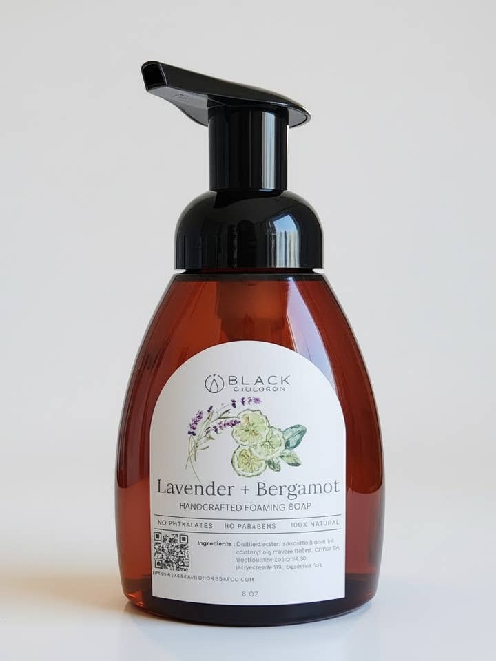 Foaming Soap: Lavender Bergamot Moisturizing & Natural Handcrafted Soap with Essential Oils for wholesale by Black Cauldron Soap Co.