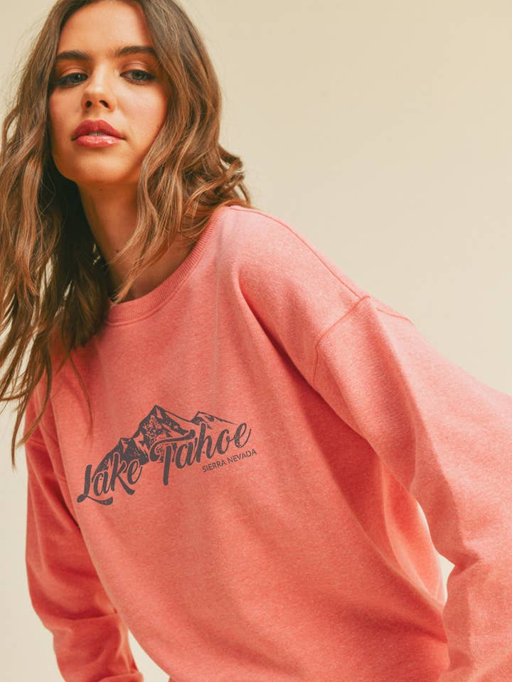 Lake Tahoe Sierra Nevada Graphic Sweatshirt for wholesale by Honestee