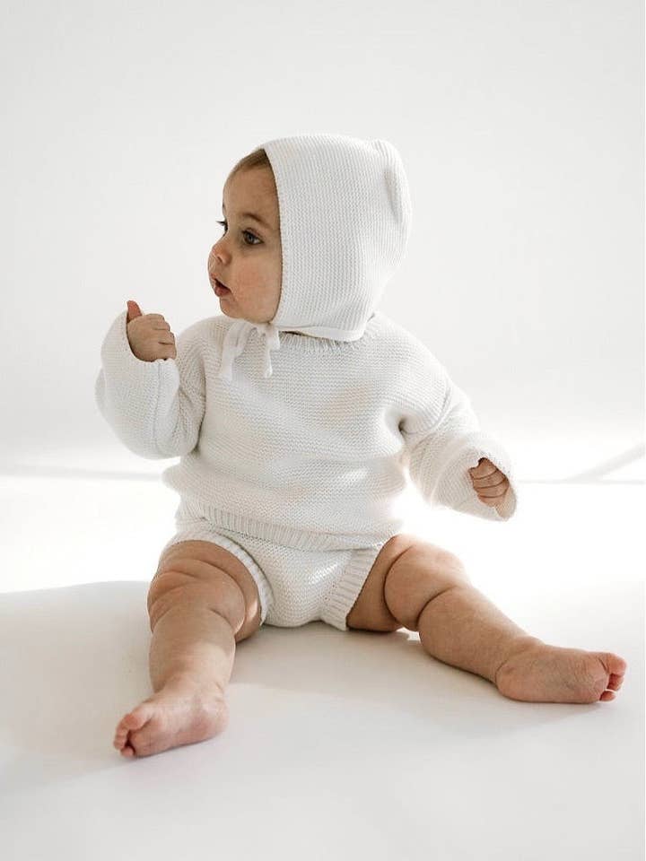 Camisola de Malha Pull 'Leite' por atacado de Oat Children