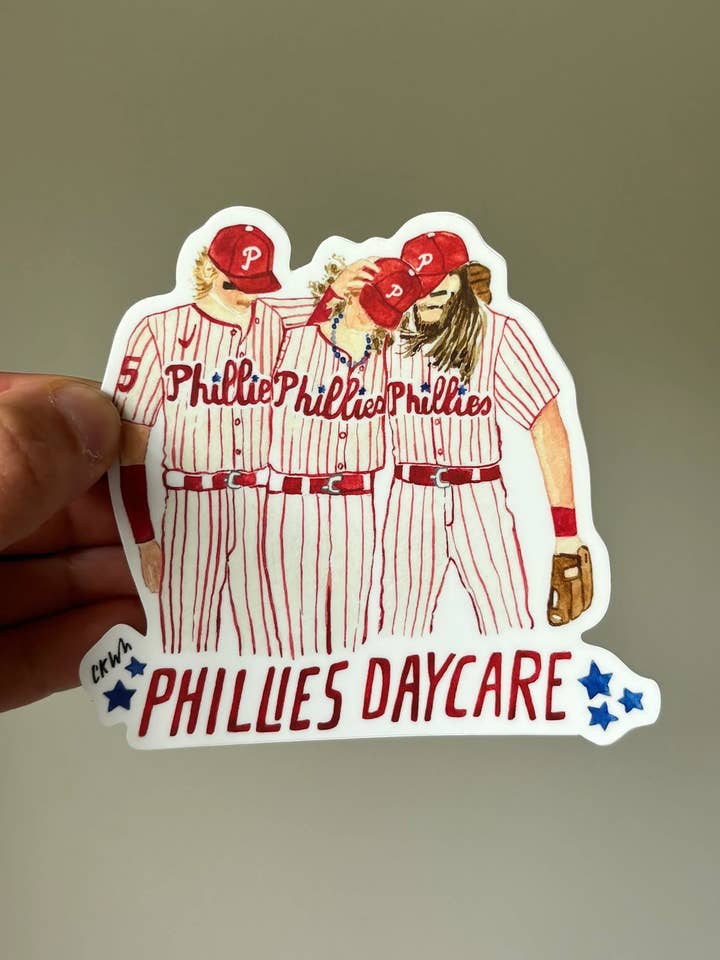 Phillies Day Care Sticker for wholesale by Candaces Canvasses