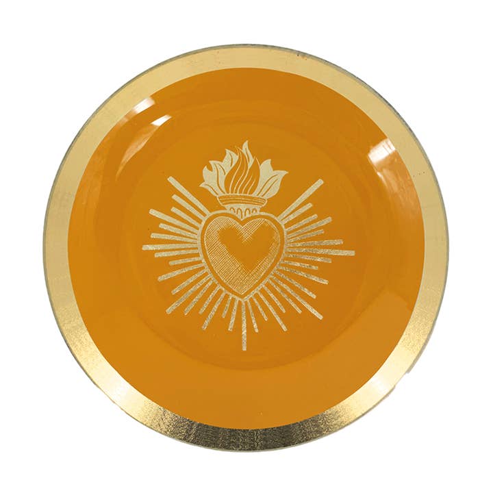 Prato Ex-voto castanho laranja em vidro pm D15 H1,2cm por atacado de Opjet Paris