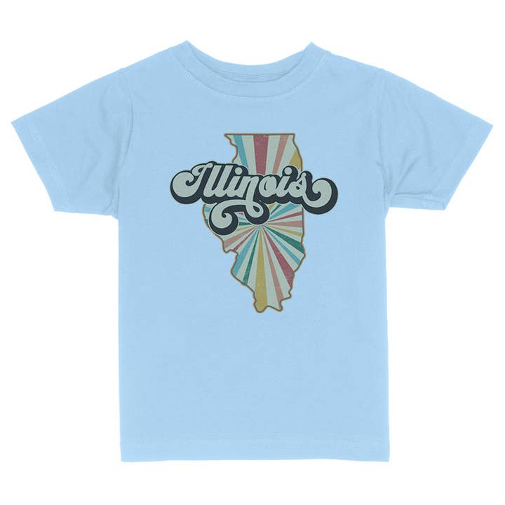 Retro Illinois Toddler and Youth Shirt for wholesale by Itsy Bitsy Bella Co