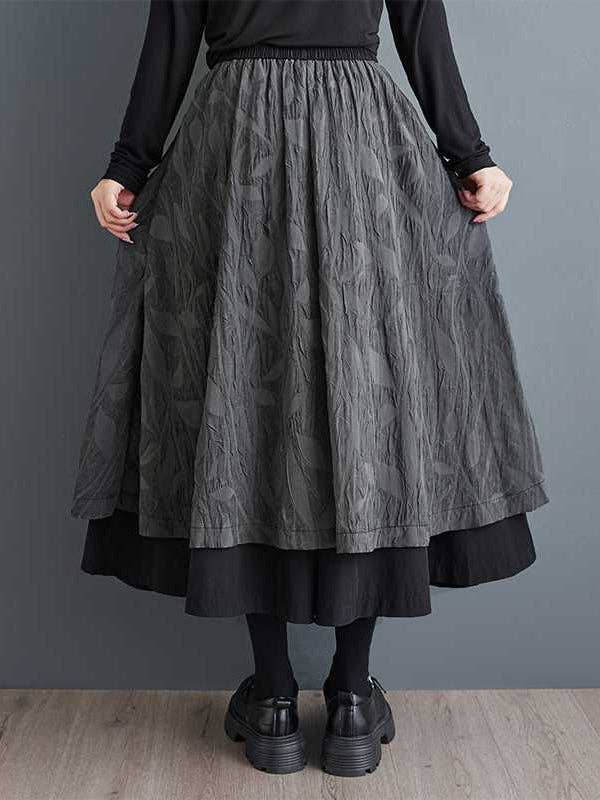 BLACK High Waisted Loose Elasticity Jacquard Pleated Pockets Culotte for wholesale on Faire2