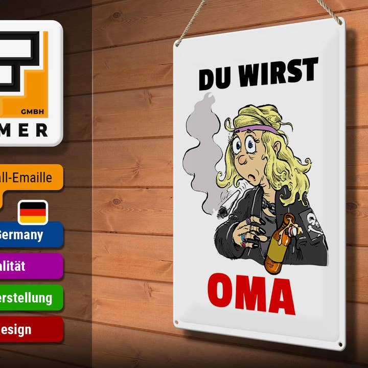 Femer - Wholesale Sign - Tin sign saying 30x40 cm Du werden OMA metal decorative sign2