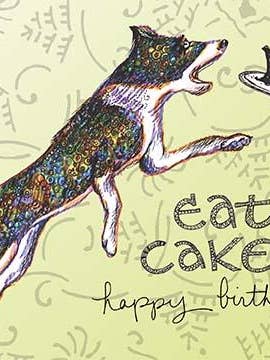 Tarjeta de cumpleaños Dog & Cake para venta al por mayor de Give A Fig