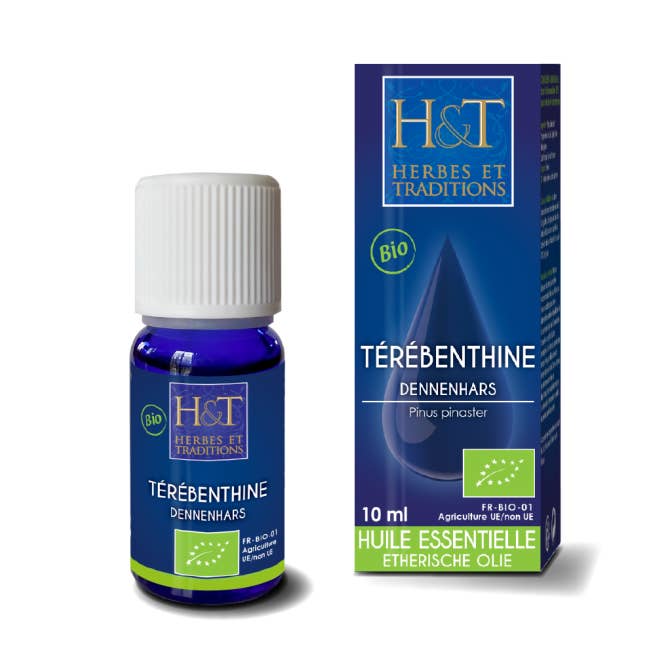 Ecohesens - Wholesale Essential Oil - Organic Turpentine (Pinus pinaster) Essential Oil - 10 ml bottle - Herbes & traditions0
